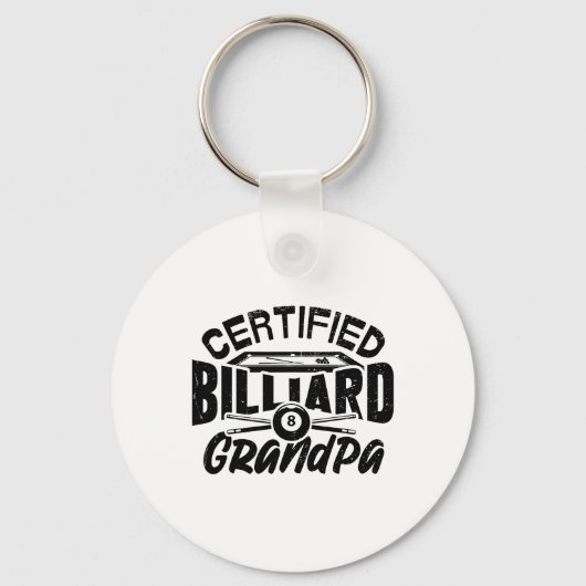 Gecertificeerd Biljart Opa Pool Biljart Speler F Sleutelhanger (Voorkant)