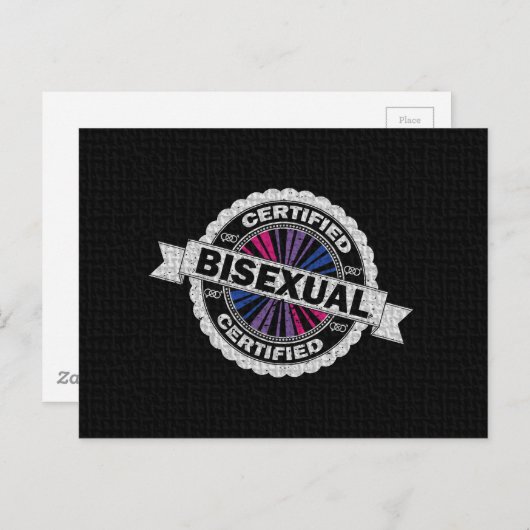 Gecertificeerd biseksueel pridezegel briefkaart (Voorkant / Achterkant)