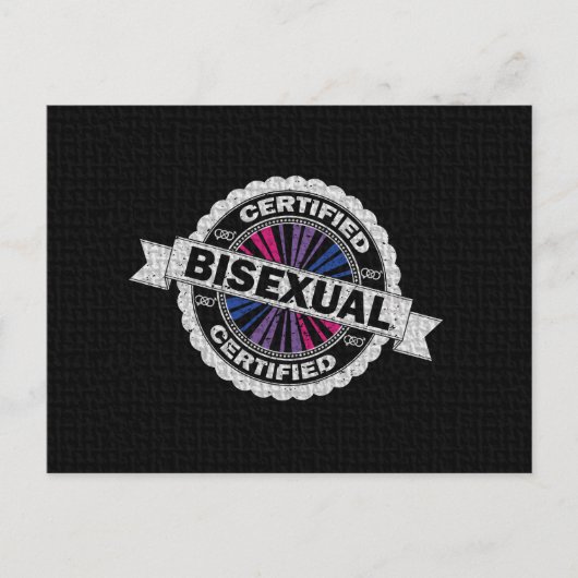 Gecertificeerd biseksueel pridezegel briefkaart (Voorkant)