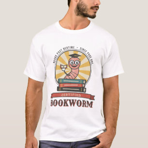 Gecertificeerd Boekenwurm Vintage Cartoon Boeklief T-shirt