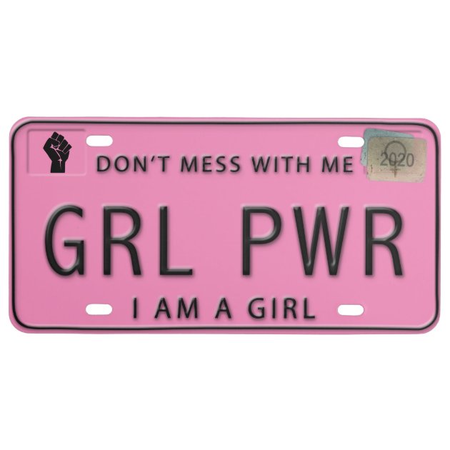 Gecertificeerd Bord voor Girl Power GRL PWR Nummerplaat Zazzle