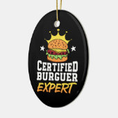 Gecertificeerd Burger Expert Hamburger Handgeteken Keramisch Ornament (Links)