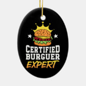 Gecertificeerd Burger Expert Hamburger Handgeteken Keramisch Ornament (Achterkant)
