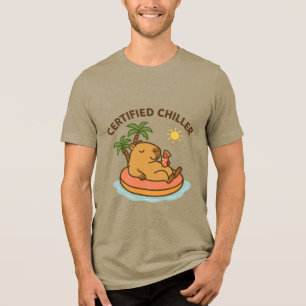 Gecertificeerd Chiller – Schattige Zomer Capybara Tri-Blend Shirt