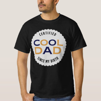 Gecertificeerd Coole Papa Retro Badge Vaderdag T-S T-shirt