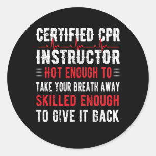 Gecertificeerd CPR Instructeur EHBO AED CPR Ronde Sticker