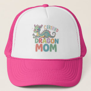 Gecertificeerd drakenmoeder kleurrijk ontwerp trucker pet