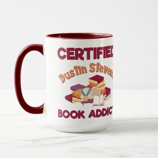 Gecertificeerd Dustin Stevens Book Addict Mok (Links)