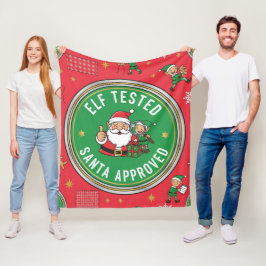 Gecertificeerd Elf Getest Kerstman Goedgekeurd Vin Fleece Deken