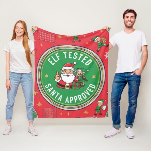 Gecertificeerd Elf Getest Kerstman Goedgekeurd Vin Fleece Deken (In situ)