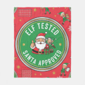 Gecertificeerd Elf Getest Kerstman Goedgekeurd Vin Fleece Deken (Voorkant)