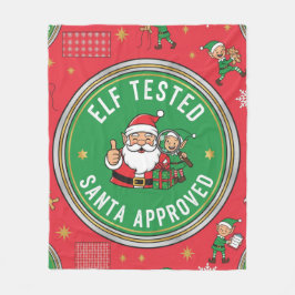 Gecertificeerd Elf Getest Kerstman Goedgekeurd Vin Fleece Deken