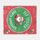 Gecertificeerd Elf Getest Kerstman Goedgekeurd Vin Fleece Deken (Voorkant (Horizontaal))