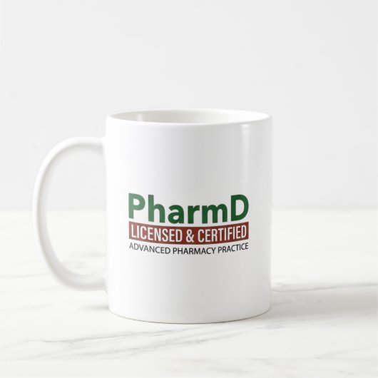 Gecertificeerd en erkend PharmD Koffiemok (Links)