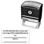 Gecertificeerd exemplaar met datum & handtekening  zelfinktende stempel (In situ)
