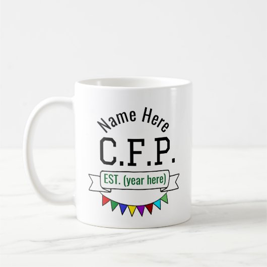 Gecertificeerd financieel planner CFP gepersonalis Koffiemok (Links)