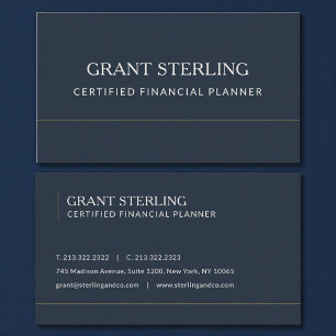 Gecertificeerd financieel planner Navy Blue Profes Visitekaartje