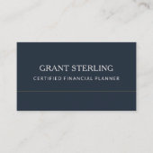 Gecertificeerd financieel planner Navy Blue Profes Visitekaartje (Voorkant)