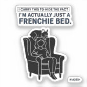 Gecertificeerd Franse Bed Grappig Frans Bulldog On Sticker (Voorkant)