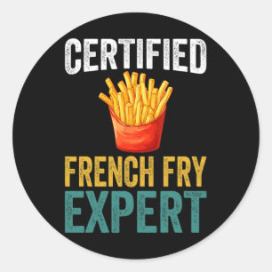 Gecertificeerd Franse Friet Expert Trump Fast Food Ronde Sticker