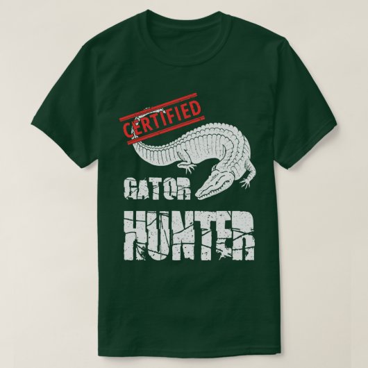 Gecertificeerd Gator Hunter Alligator Jacht Swamp  T-shirt (Design voorkant)