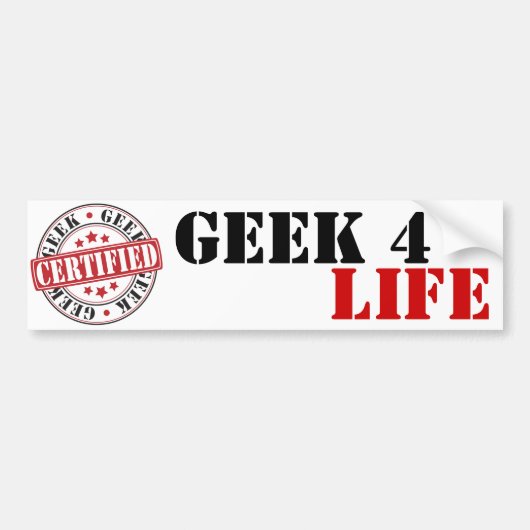 Gecertificeerd geek bumpersticker (Voorkant)