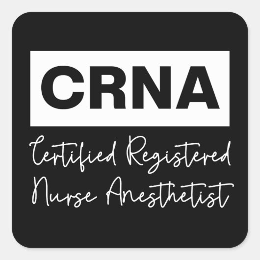 Gecertificeerd geregistreerd zenuwanaloog CRNA Vierkante Sticker (Voorkant)