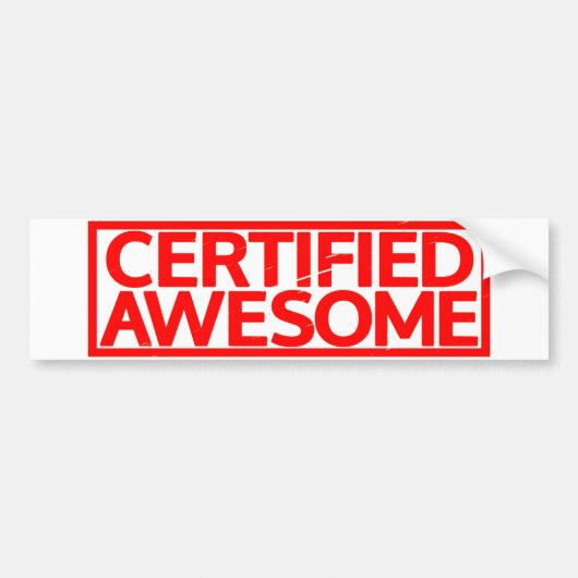 Gecertificeerd Geweldige stempel Bumpersticker (Voorkant)