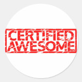 Gecertificeerd Geweldige stempel Ronde Sticker (Voorkant)