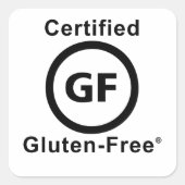 Gecertificeerd Glutenvrij Symboolklasse Vierkante Sticker (Voorkant)