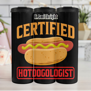 Gecertificeerd Hotdogologist Grappig Grafisch Ontw Thermosbeker