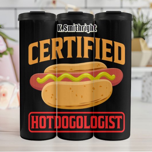 Gecertificeerd Hotdogologist Grappig Grafisch Ontw Thermosbeker