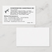 Gecertificeerd klusjesman visitekaartje (Voorkant / Achterkant)