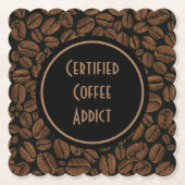 Gecertificeerd koffie-advies kartonnen onderzetters (Voorkant)