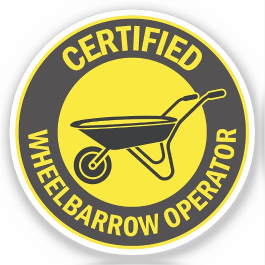 gecertificeerd kruiwagenbestuurder sticker (Voorkant)