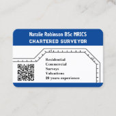 Gecertificeerd Landmeter QR Code Moderne Sjabloon Visitekaartje (Voorkant)