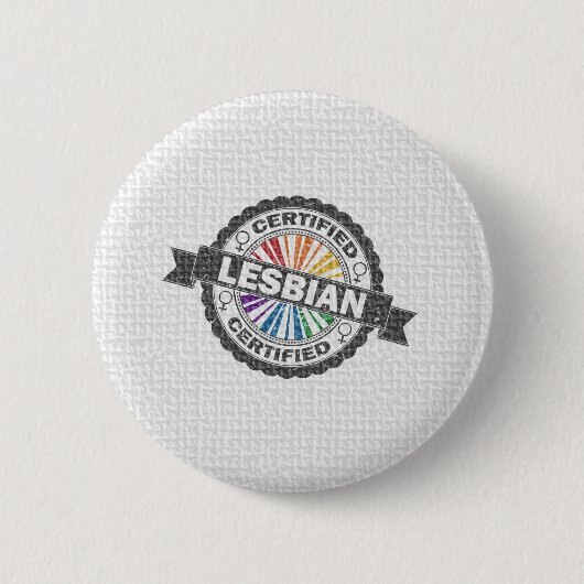 Gecertificeerd lesbische pridezegel ronde button 5,7 cm (Voorkant)