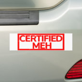 Gecertificeerd Meh Stamp Bumpersticker (Op auto)