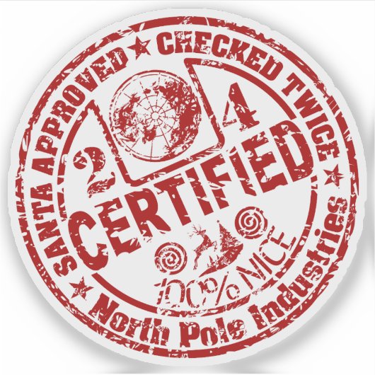 "Gecertificeerd Nice" Kerstmis Sticker (Voorkant)