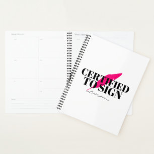 Gecertificeerd om de notaris te ondertekenen planner