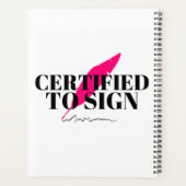 Gecertificeerd om de notaris te ondertekenen planner (Achterkant)