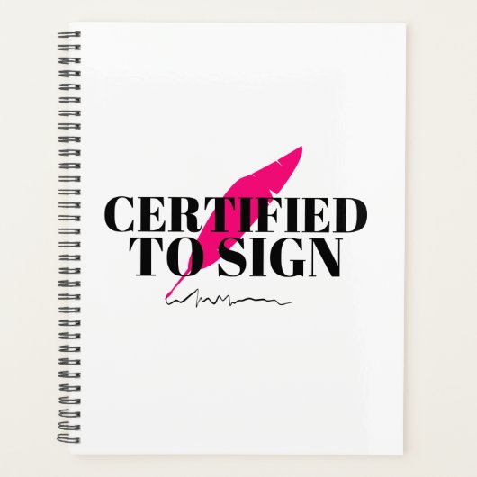 Gecertificeerd om de notaris te ondertekenen planner (Voorkant)