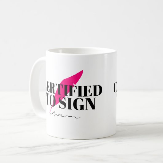 Gecertificeerd om Mok te ondertekenen (Voorkant links)