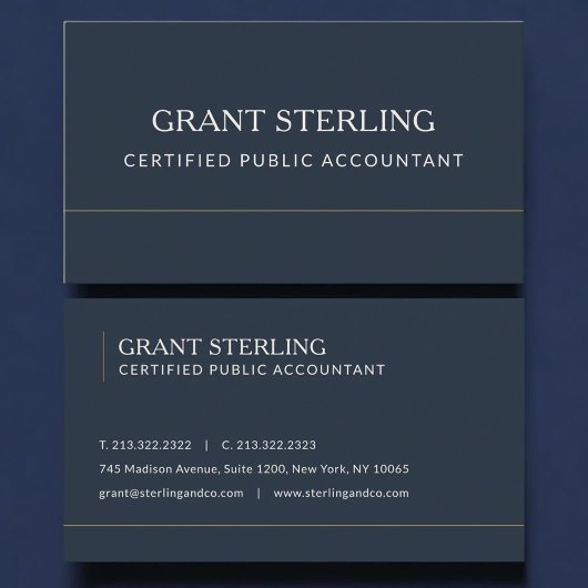 Gecertificeerd Openbaar Accountant Navy Blauwe Pro Visitekaartje
