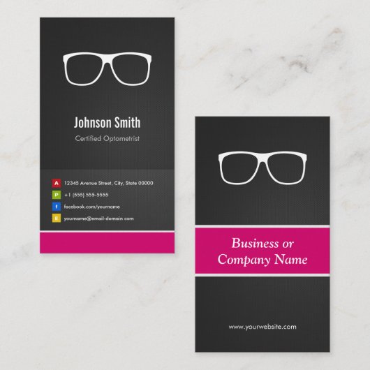 Gecertificeerd optometrist optisch, innovatief visitekaartje (Voorkant / Achterkant)