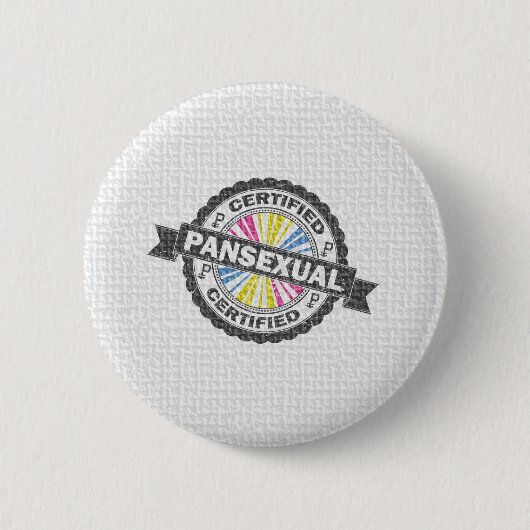 Gecertificeerd pansexual Pride-zegel van goedkeuri Ronde Button 5,7 Cm (Voorkant)