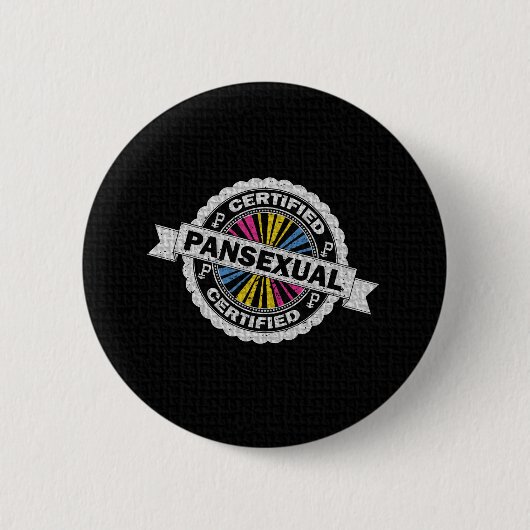 Gecertificeerd pansexual Pride-zegel van goedkeuri Ronde Button 5,7 Cm (Voorkant)