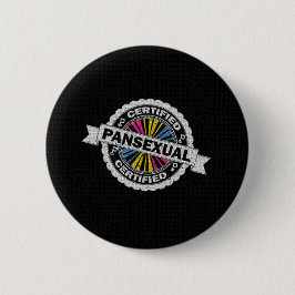 Gecertificeerd pansexual Pride-zegel van goedkeuri Ronde Button 5,7 Cm