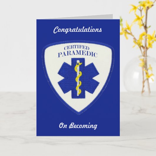 Gecertificeerd Paramedic Custom Wenskaart Kaart (Gele Bloem)