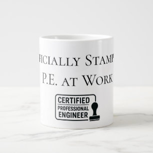 Gecertificeerd professioneel ingenieur grote koffiekop